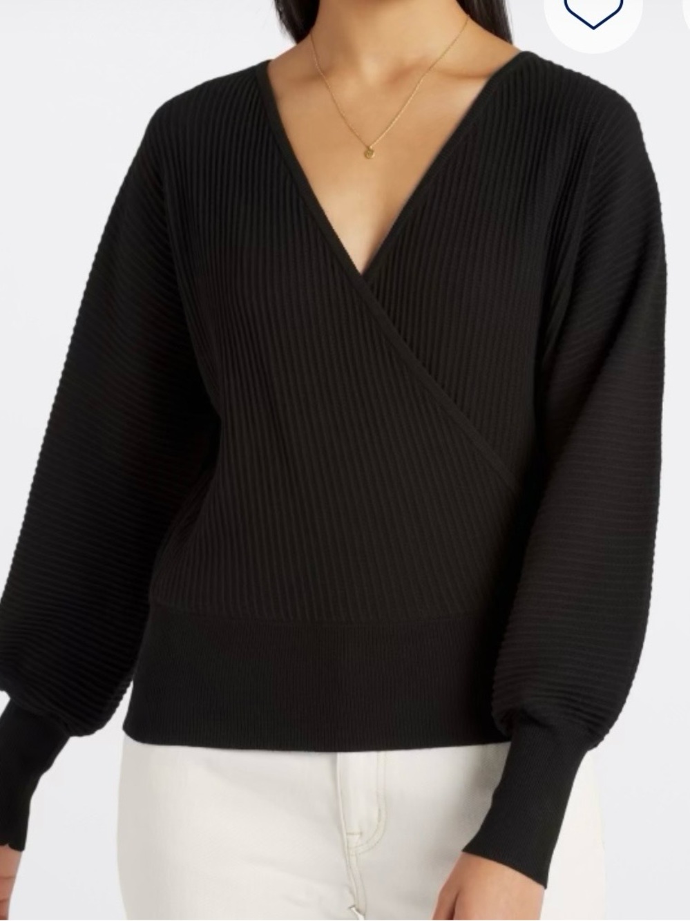 Pinque Munya  Ribbed Wrap V-Neck Women's Sweater